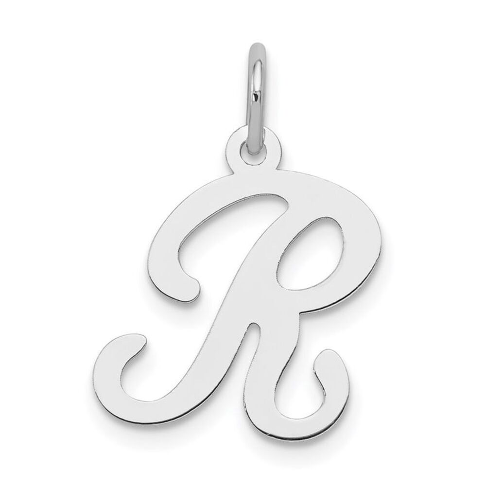 Sterling Silver, Sophia Collection, Small Script Initial R Pendant